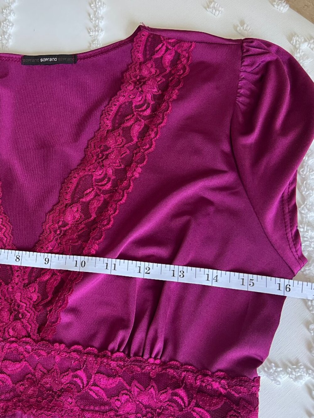 Y2K Soprano Magenta Accordion Pleat Retro Fit & Flare Dress SIZE LARGE - Picture 13 of 14